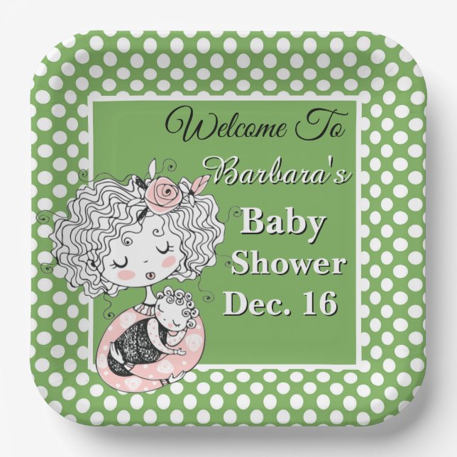 Baby Shower individuell gestalten  Pappteller (Vorderseite)