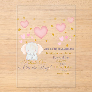 Baby Shower Invitation Acryleinladungen