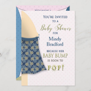 BABY SHOWER INVITATION - BABY BUMP - FUN-SPASS EINLADUNG