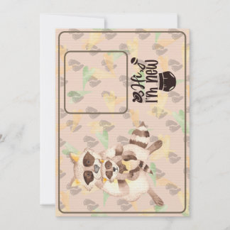 Baby Shower Invitation Custom Photo Raccoons Brown Einladung