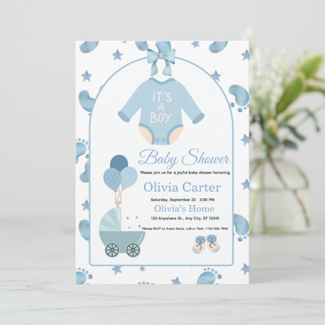 Baby Shower Invitation Dankeskarte (Stehend Vorderseite)
