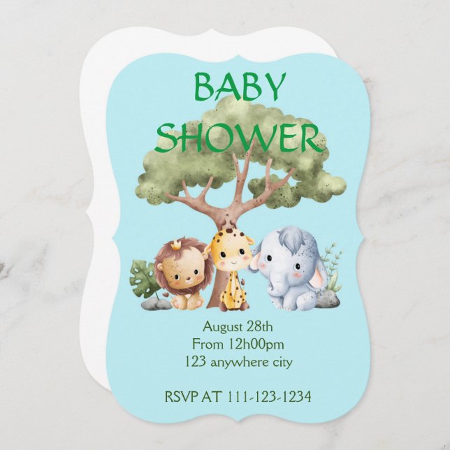 BABY SHOWER INVITATION EINLADUNG (Vorne/Hinten)