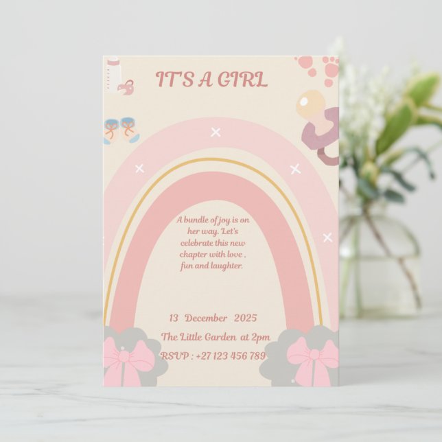 Baby shower invitation  einladung (Stehend Vorderseite)