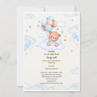 Baby shower invitation in the shape of a blue einladung
