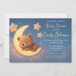 Baby Shower Invitation – Teddy Bear on the Moon Einladung
