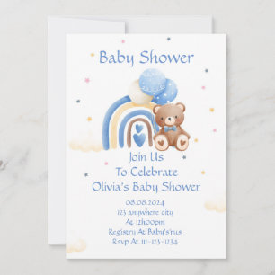 BABY SHOWER INVITATION TEDDY BEAR SAVE THE DATE