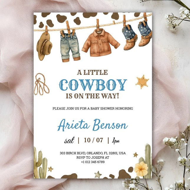 Baby shower invitation with a cowboy theme einladung (Von Creator hochgeladen)
