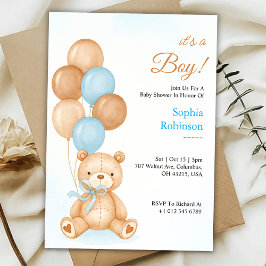 Baby shower invitation with a cute teddy bear  einladung