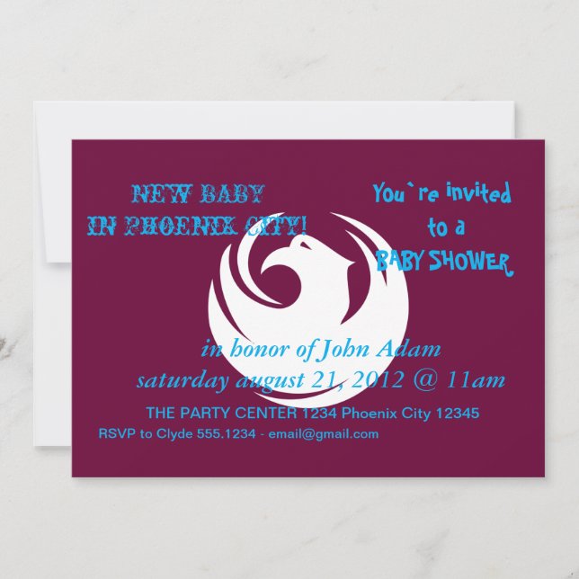 Baby Shower Invitation with Flag of Phoenix City Einladung (Vorderseite)