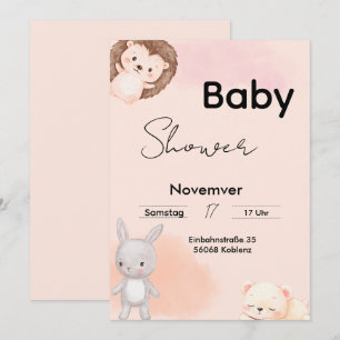 Baby Shower Invitation Woodland Animals Einladung