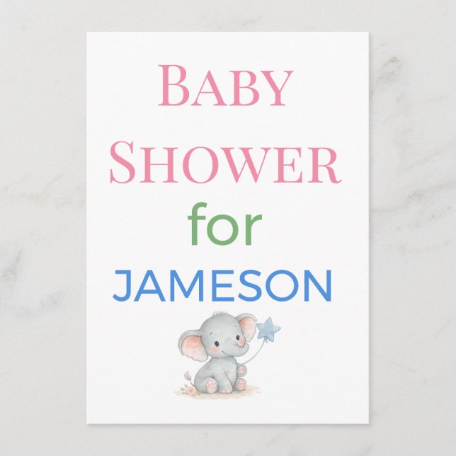 Baby Shower Invitations Enclosure Cards Signs | De Begleitkarte (Vorderseite)