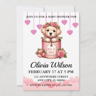 Baby Shower Invitations, Puppy Theme Invitations Einladung