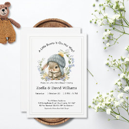 Baby Shower Invitations Watercolor Simple Bunny Einladung