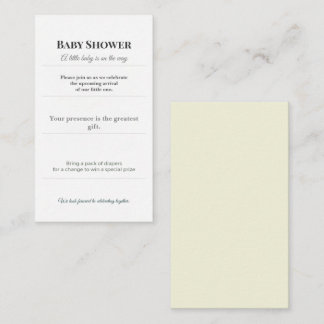 Baby Shower Invite | Elegant Diaper Raffle Card Begleitkarte