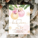 Baby Shower Invite Winter Christmas Pink Girl Einladung<br><div class="desc">♥ A cute and fun baby shower invite for a little baby on the way! ★ Easily PERSONALIZE this design with your details! ★ If you need coordinating MATCHING ITEMS, please check our matching collection or shop. Do you have any questions about our designs or if you can't find what...</div>
