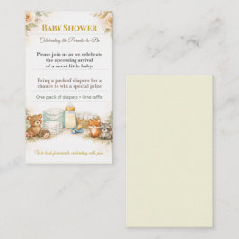 Baby Shower Invite | Woodland Diaper Raffle Card Begleitkarte