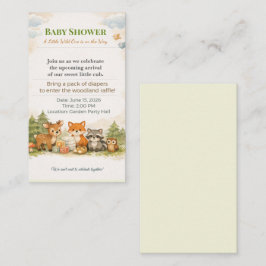 Baby Shower Invite | Woodland Diaper Raffle Card Begleitkarte
