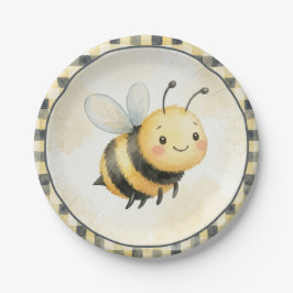 Baby Shower Junge Bienenschädling Pappteller