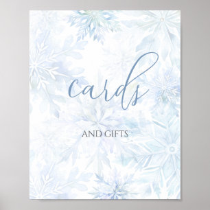 Baby Shower Junge Blaue Schneeflocken Karten und G Poster