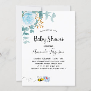 Baby Shower Junge blühende Blumengrün Mutter zu se Einladung
