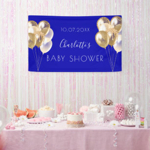 Baby Shower Junge königsblaue Goldballons Party Banner