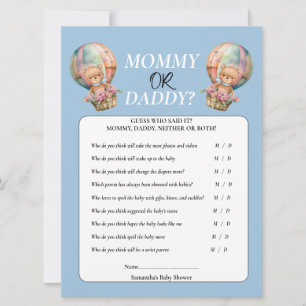 Baby Shower Junge Mama oder Papa Heißluftballon Einladung