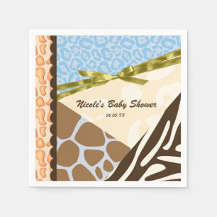 Baby Shower Jungen Blau Safari Thema Party Serviette