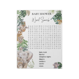 Baby Shower Jungle Safari Tiere - Suche Notizblock