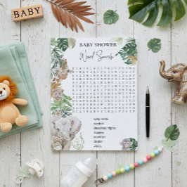Baby Shower Jungle Safari Tiere - Suche Notizblock