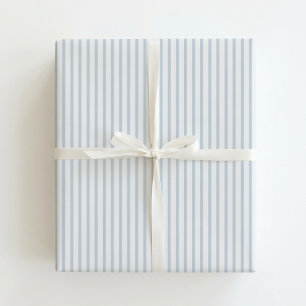 Baby-Shower klassisch blau / Weiß gestreift Geschenkpapier