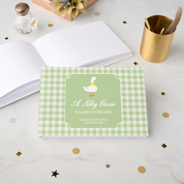 Baby Shower Kleine Gans Gästebuch (Vorderseite Offen)