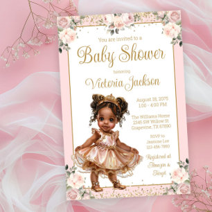 Baby Shower Kleine Prinzessin Rosa Roségold Einladung