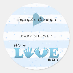 Baby Shower Liebe Baby Boy Runder Aufkleber