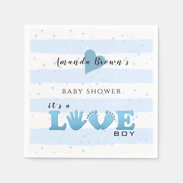 Baby Shower Liebe Baby Boy Serviette (Vorderseite)