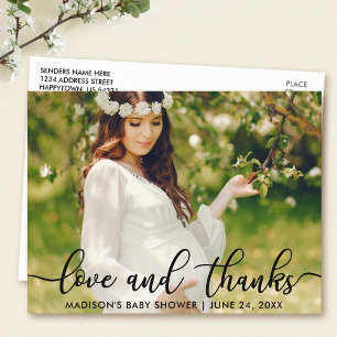 Baby-Shower-Liebe und Dank Foto Postkarte