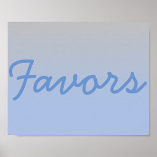 Baby Shower Lieblings Poster Ombre Blue Silver