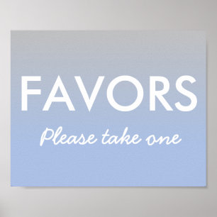 Baby Shower Lieblings Poster Ombre Blue Silver