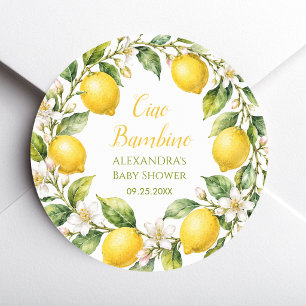 Baby-Shower-Limonen Ciao Bambino Italienisches The Runder Aufkleber
