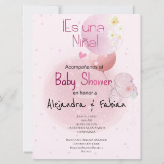 BABY SHOWER LINDO HIPO. PARA BEBÉ NIÑA EINLADUNG