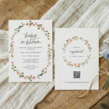 Baby Shower Mädchen Baby in Blüte Rosa Floral