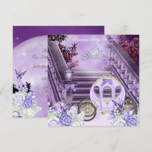 Baby Shower Mädchen Prinzessin Kutsche Lavendel Einladung