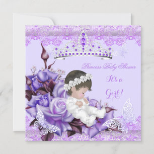 Baby Shower Mädchen Schmetterling Flieder Lavendel Einladung