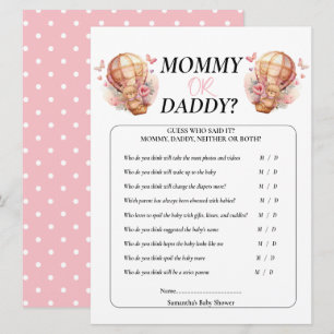 Baby Shower Mädchen Teddy Mama Papa Ballon Rosa Einladung