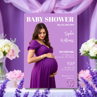 Baby Shower Magazine Cover Einladung