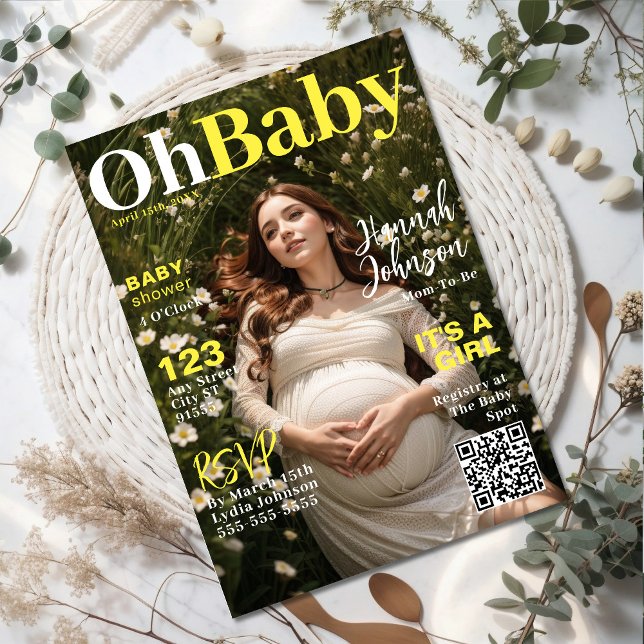Baby Shower Magazine Cover Einladung (Von Creator hochgeladen)