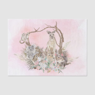 Baby Shower Mama Australian Animals pink Seidenpapier