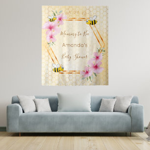 Baby-Shower-Mama-Biene-Honigwaben Wandteppich