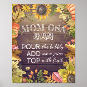 Baby Shower MAMA-OSA BAR Sign Maple Blätter Pumpki Poster