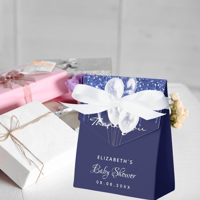 Baby Shower Marineblügel blau weißen Ballons danke Geschenkschachtel (Von Creator hochgeladen)