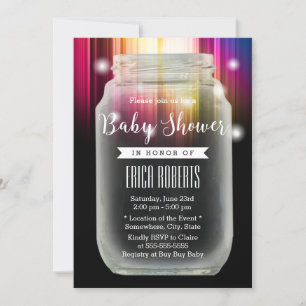 Baby Shower Mason Jar Elegant Aurora Borealis Einladung